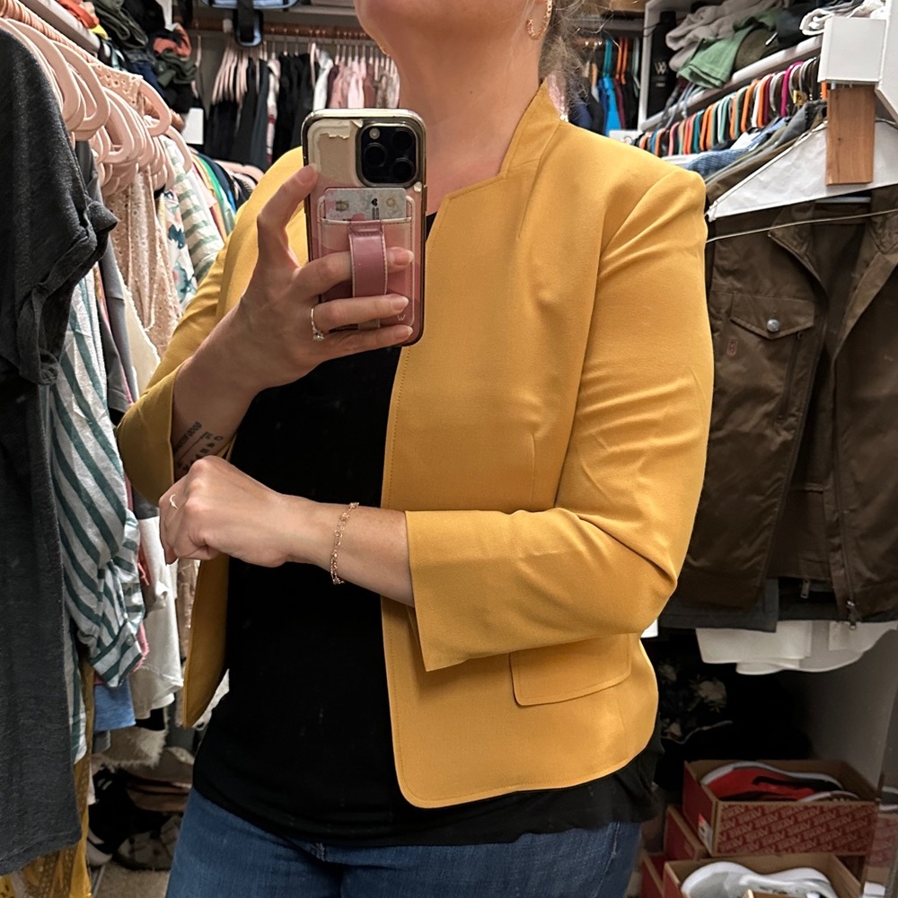 14 Black Label - NWT Women's Mustard Yellow Blazer - 3/4 sleeve